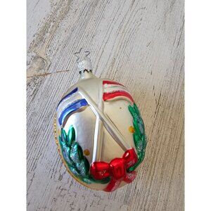 Vintage inge glas flag germany United Nation glass ornament‎ Americana Xmas tree